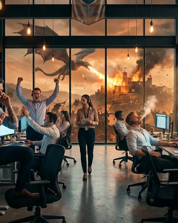 A high-energy sales floor mid-battle